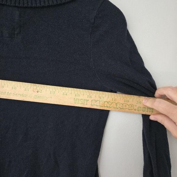 Hollister Sweater Womens Medium Navy Blue Pockets Mock Neck Preppy - Picture 6 of 9